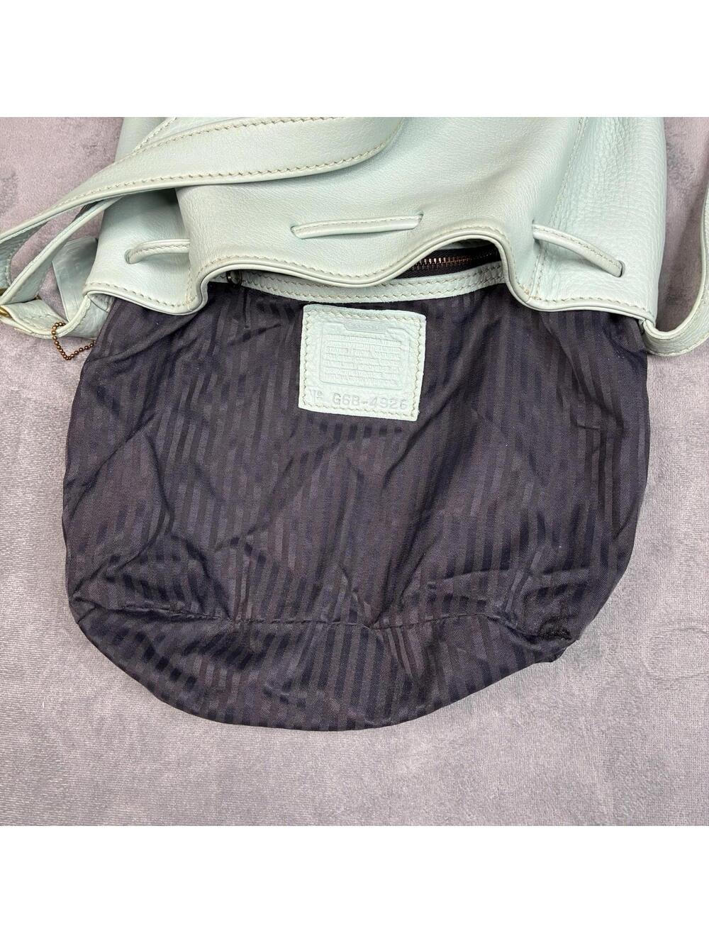 Vintage Coach Sonoma Drawstring Bucket Bag 4926 Mint Green Leather USA - Picture 13 of 15